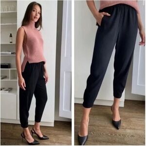 Babaton Dexter Ankle Jogger Pants in Black Fine Japanese Fabric Size XXS